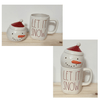 Rae Dunn Mug Rae Dunn "Let It Snow" Mug with Snowman Top White Mug | Snowman Mugs with Tops