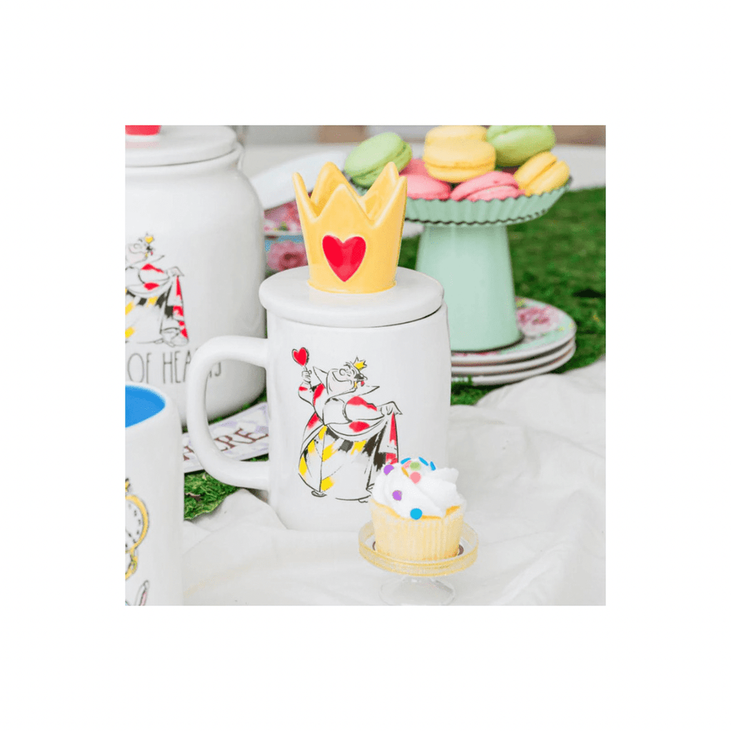 Rae Dunn Mug The Disney Collection by Rae Dunn Alice in Wonderland Queen of Hearts Mug with Crown Topper | Alice in Wonderland