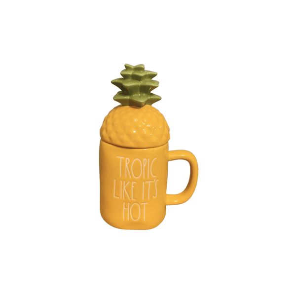 Rae Dunn Mug TROPIC LIKE ITS HOT | Coffee Mug with Pinneapple Top