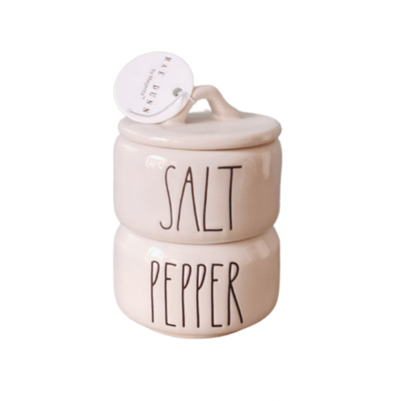 Rae dunn Salt and Pepper Set Rae Dunn "Salt Pepper" Stacker