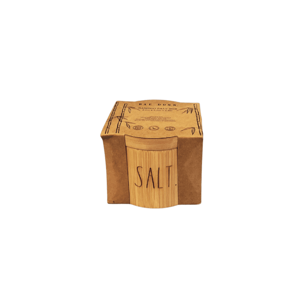 Rae Dunn Salt and Pepper Set SALT. Bamboo Salt Cellar/Box
