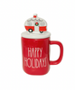 Rae Dunn Seasonal & Holiday Decorations Rae Dunn Campy Christmas "Happy Holidays" Mug with Camper Top