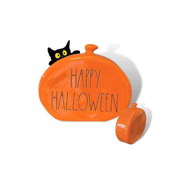 Rae Dunn Seasonal & Holiday Decorations Rae Dunn Ceramic Pumpkin "Happy Halloween"  | Ceramic Pumpkin | Happy Halloween