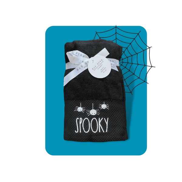 Rae Dunn Seasonal & Holiday Decorations Rae Dunn Hand Towels Spooky Set of 2 | Spider Hand Towels | Halloween Bathroom