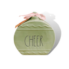 Rae Dunn Seasonal & Holiday Decorations Rae Dunn Holiday Ceramic Ornament "Cheer" | Large Ceramic Tabletop Ornament