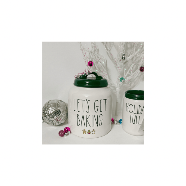 Rae Dunn Seasonal & Holiday Decorations Rae Dunn "Let's Get Baking" Canister Green Top Large