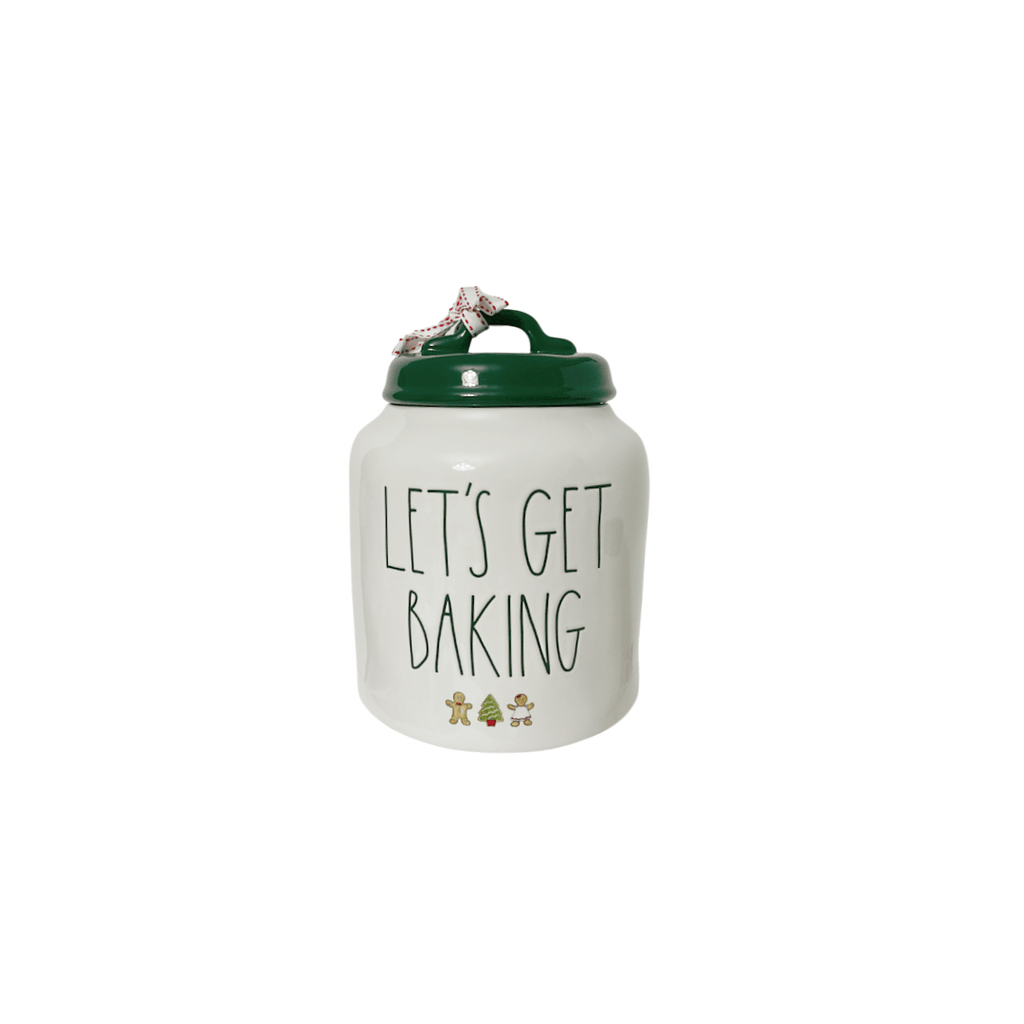 Rae Dunn Seasonal & Holiday Decorations Rae Dunn "Let's Get Baking" Canister Green Top Large