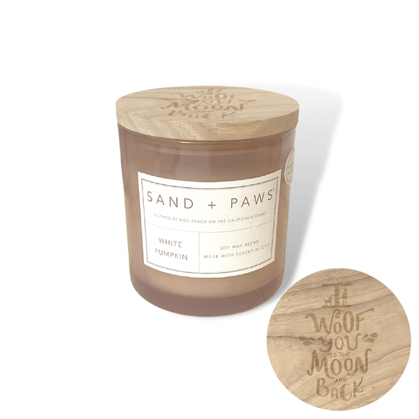 Sand + Paws Candle Sand + Paws Candle I Woof You to the Moon and Back  |  White Pumpkin