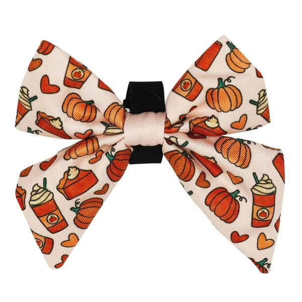Sassy Woof Dog Accessories SALE Fall Dog Sailor Bow - Pie There! | Fall Dog Bowtie | Pumpkin Spice Dog Bowtie