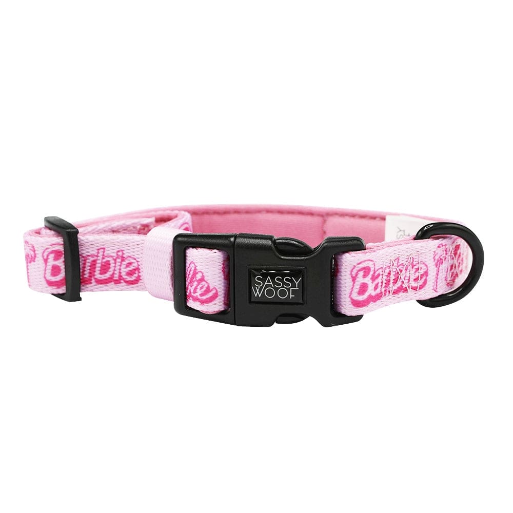 Sassy Woof Barbie Dog Collar | Barbie Malibu Dog Collar | Pink Barbie Malibu Apparel for Dogs