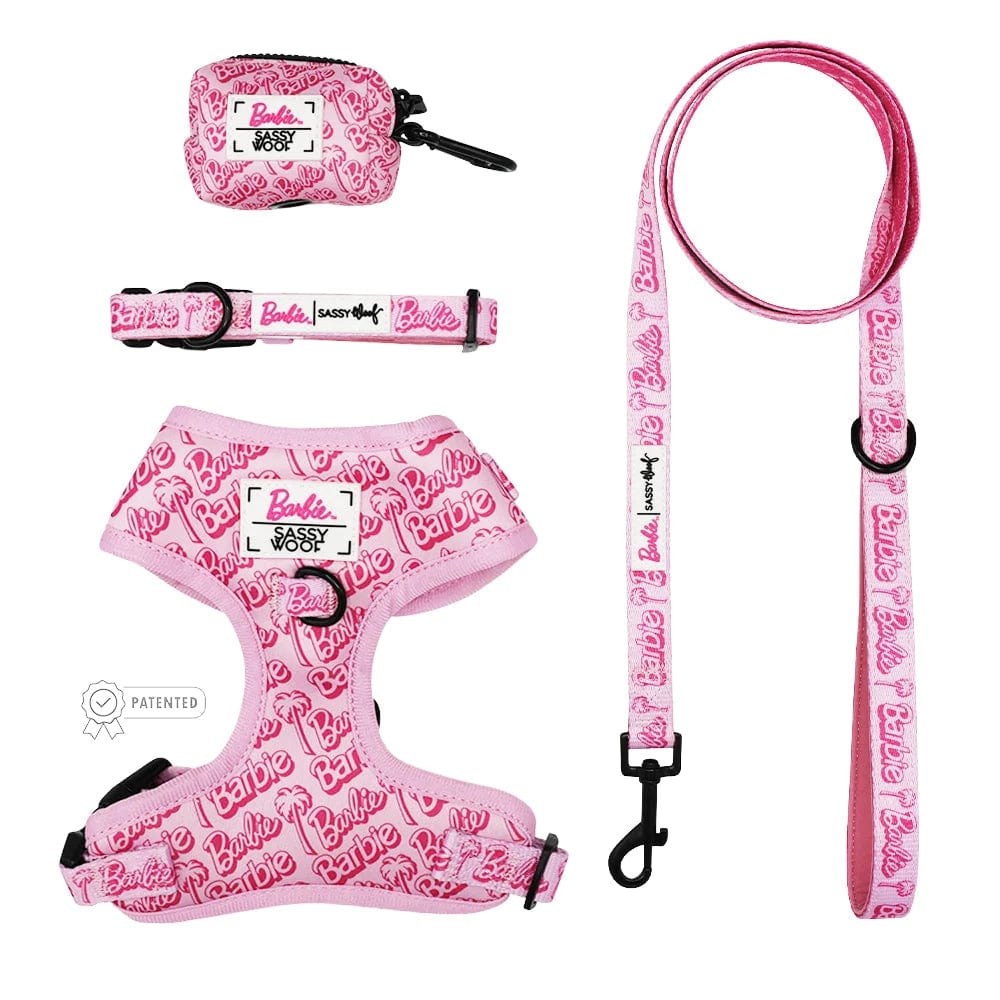 Sassy Woof Dog Harness Sassy Woof Barbie Harness | Barbie Malibu Harness | Pink Barbie Malibu