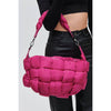 Sol and Selene Shoulder Bag Sol and Selene Sixth Sense - M Quilted Nylon Puffer Shoulder Bag: Magenta