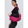 Sol and Selene Shoulder Bag Sol and Selene Sixth Sense - M Quilted Nylon Puffer Shoulder Bag: Magenta