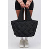 Sol and Selene Tote Sol and Selene Intuition East West Woven Nylon Tote: Black | Nylon Puffer Large Tote