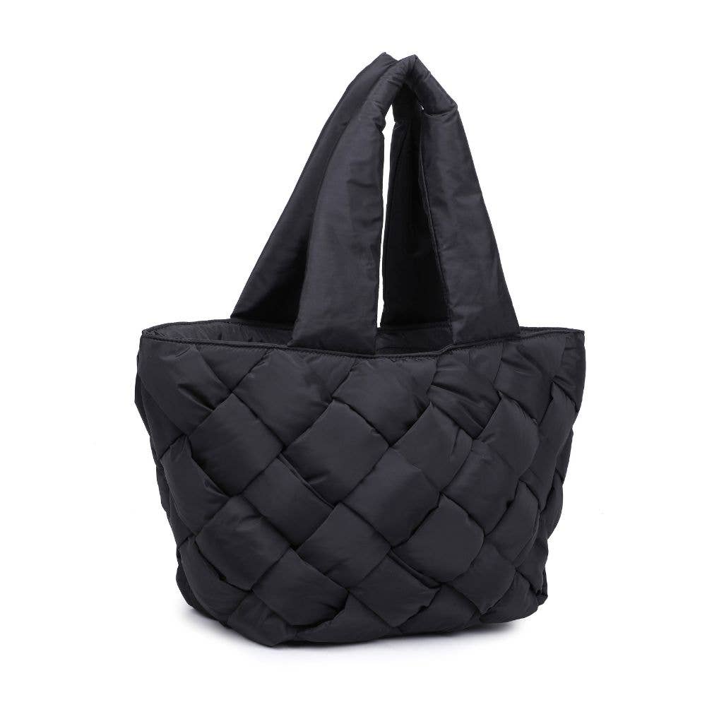 Sol and Selene Tote Sol and Selene Intuition East West Woven Nylon Tote: Black | Nylon Puffer Large Tote