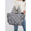 Sol and Selene Tote Sol and Selene Intuition East West Woven Nylon Tote: Carbon | Nylon Puffer Large Tote