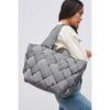 Sol and Selene Tote Sol and Selene Intuition East West Woven Nylon Tote: Carbon | Nylon Puffer Large Tote