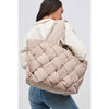 Sol and Selene Tote Sol and Selene Intuition East West Woven Nylon Tote: Nude | Nylon Puffer Large Tote