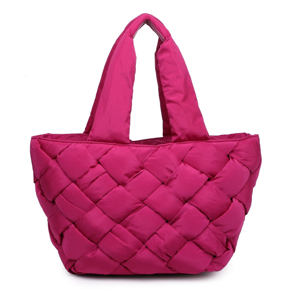 Sol and Selene Tote Sol and Selene Intuition East West Woven Nylon Tote Pink | Nylon Puffer Large Tote