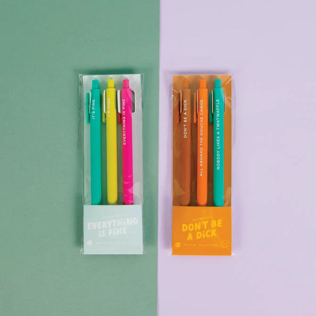 Talking Out of Turn Office Talking Out of Turn Jotter Sets - 3 pack: Everything Is Fine | I'm Fine It's Fine Fun Jotter Pen Sets