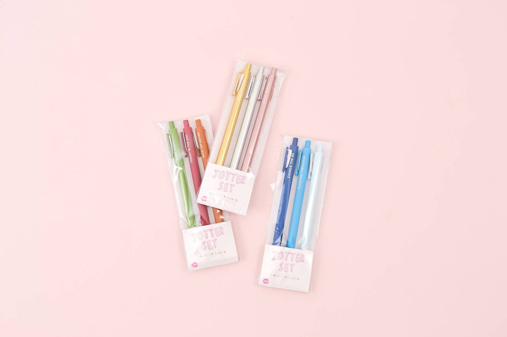 Talking Out of Turn Office Talking Out of Turn Jotter Sets - 3 pack: Just Breathe | Sweary Jotter Set Pens Exhale the BS