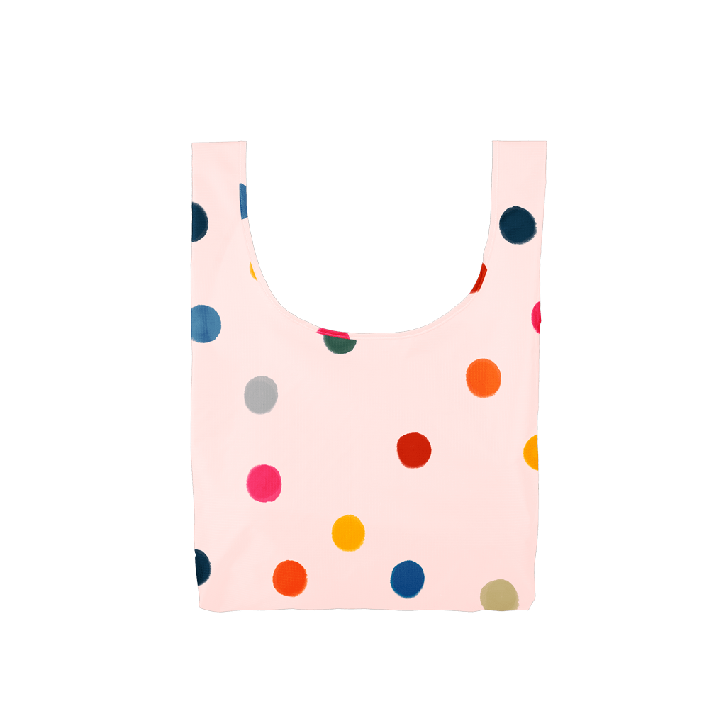 TOOT Medium Sized Reusable Bag "Ball Pit" | Pink Polka Dot Reusable Foldable Tote