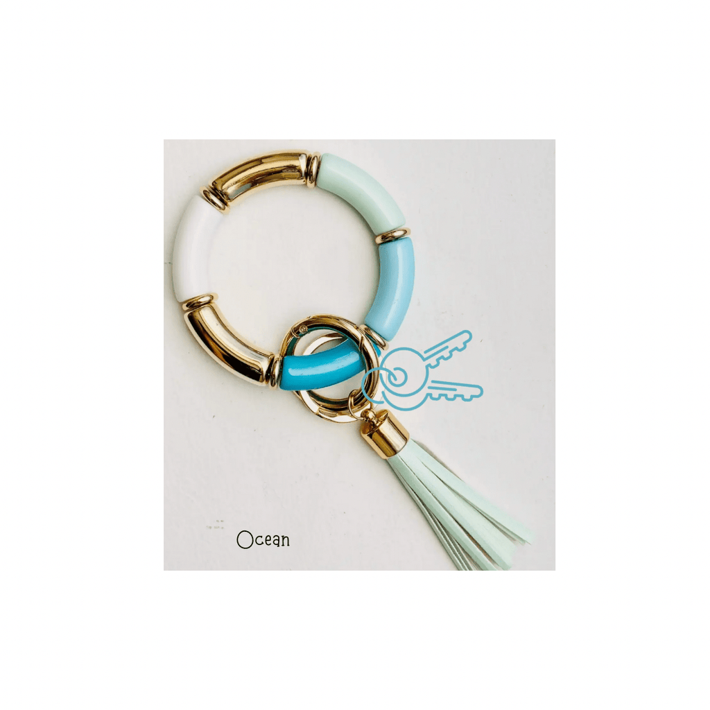 Tiny Gift Society Bangle Keychain Ocean Tube Bracelet Bangle Keychain | Wristlet Key Ring | Great Gifts | Bracelets