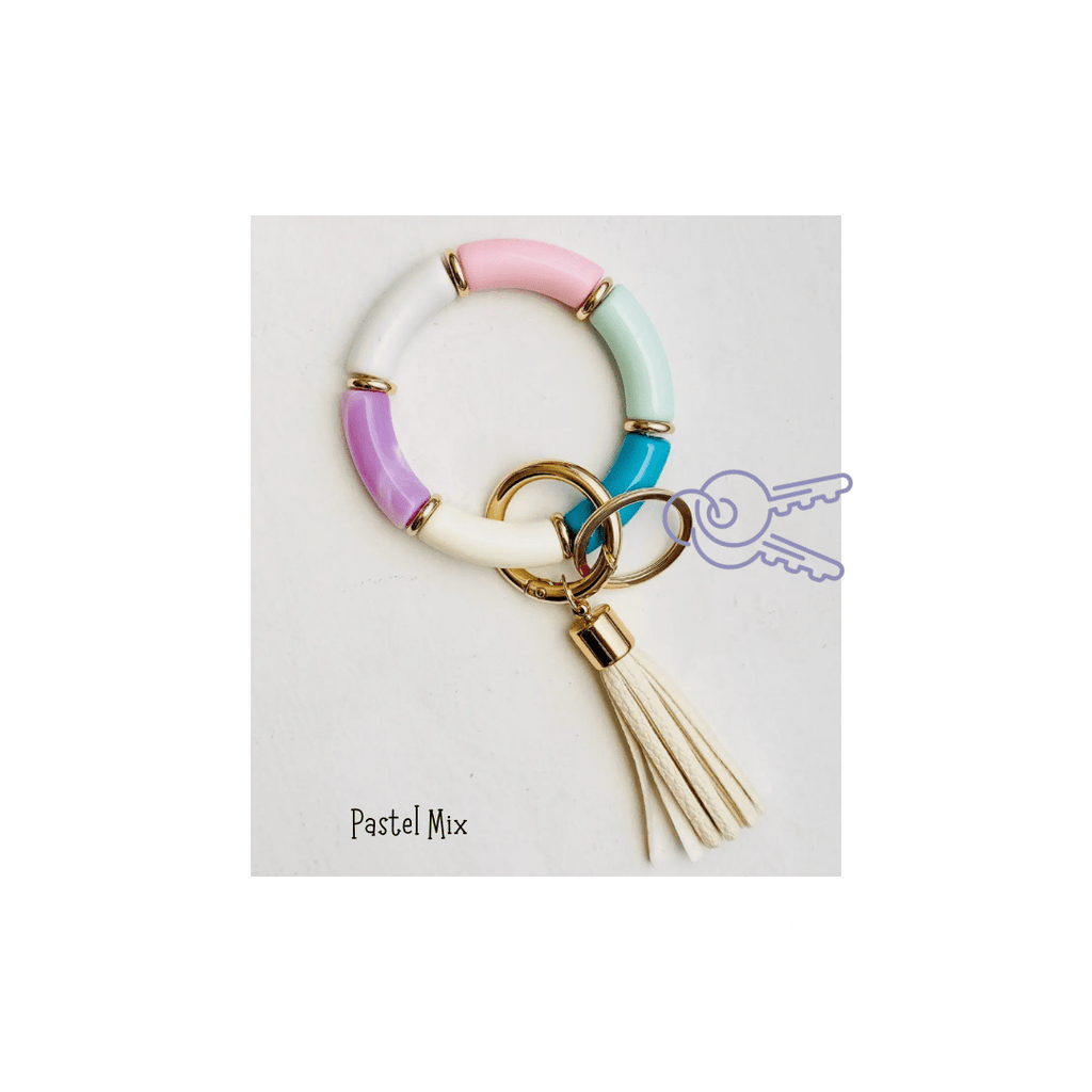 Tiny Gift Society Bangle Keychain Pastel Mix Tube Bracelet Bangle Keychain | Wristlet Key Ring | Great Gifts | Bracelets