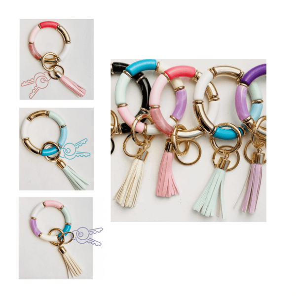 Tiny Gift Society Bangle Keychain Tube Bracelet Bangle Keychain | Wristlet Key Ring | Great Gifts | Bracelets